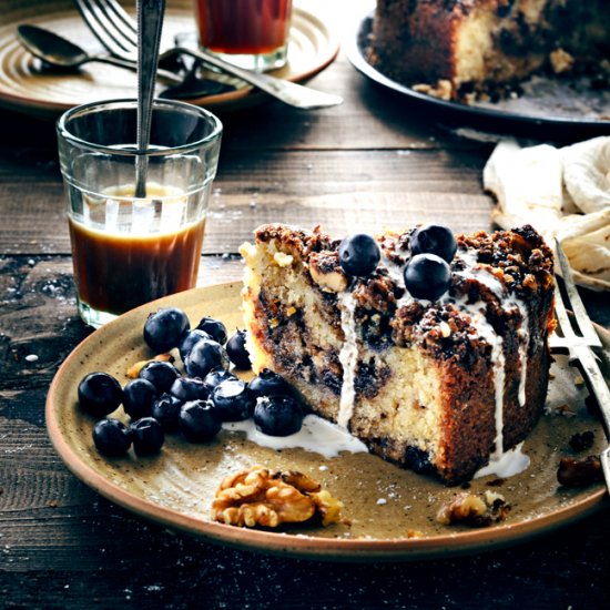 Spiced Blueberry Crumb Coffee Cake