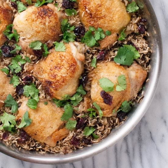 five-spiced chicken & rice skillet