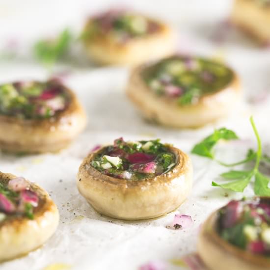 No-bake Stuffed Mushrooms