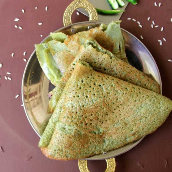 Spinach Dosa – Keerai Dosa