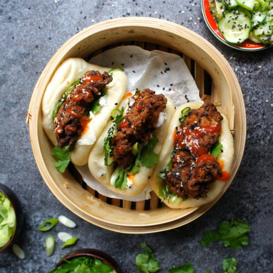 Gua Bao with Spicy Fried Chicken