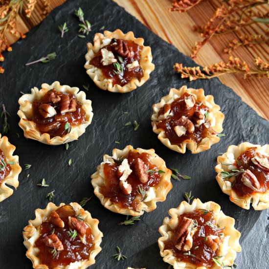 Goat Cheese Onion Walnut Tartlets