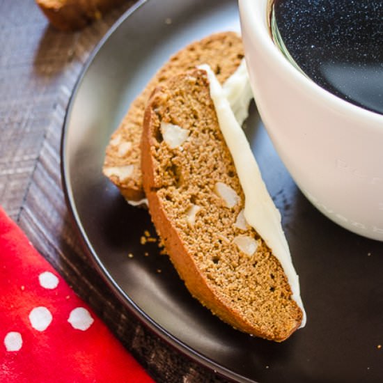 Gingerbread Macadamia Biscotti