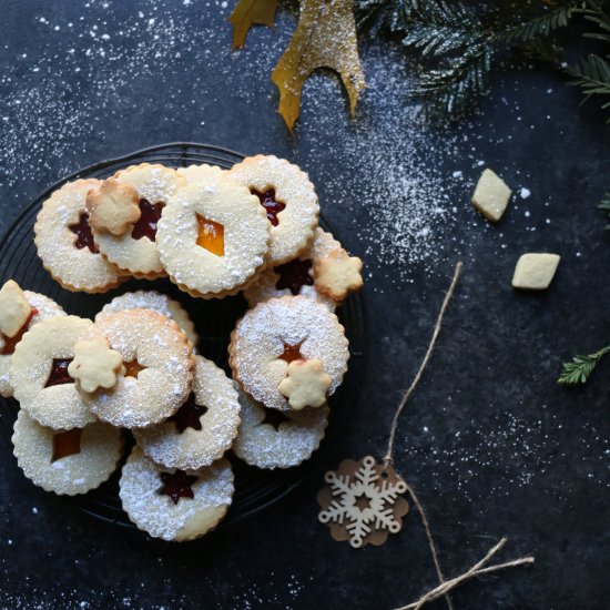 Cashew Lintzer Cookies