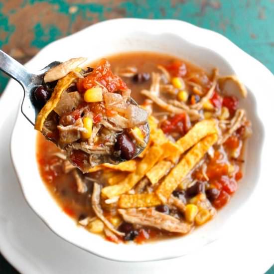 Slow Cooker Turkey Tortilla Soup