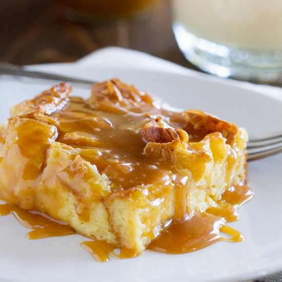 Eggnog Croissant Bread Pudding