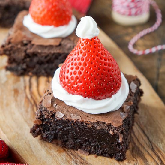 Santa Hat Brownies