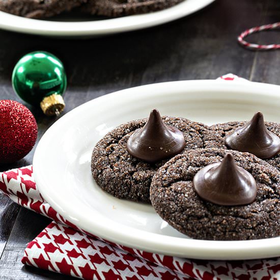 Chocolate Mint Kiss Cookies