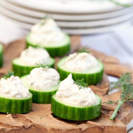 Cucumbers with Salmon Mousse