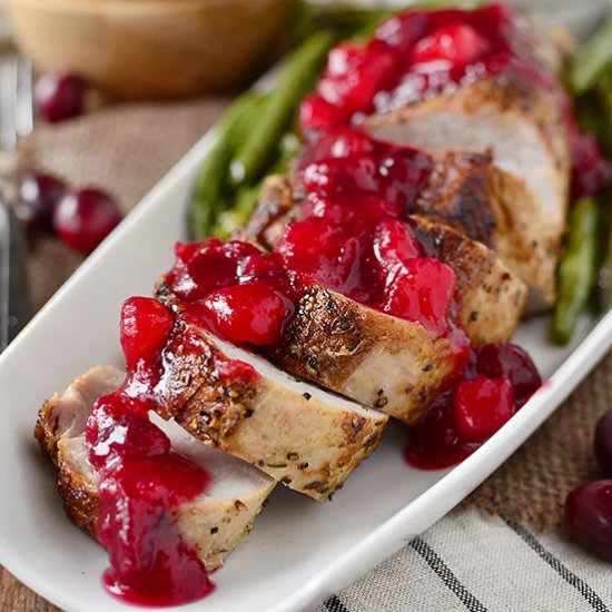 Roasted Pork Tenderloin with Cranbe