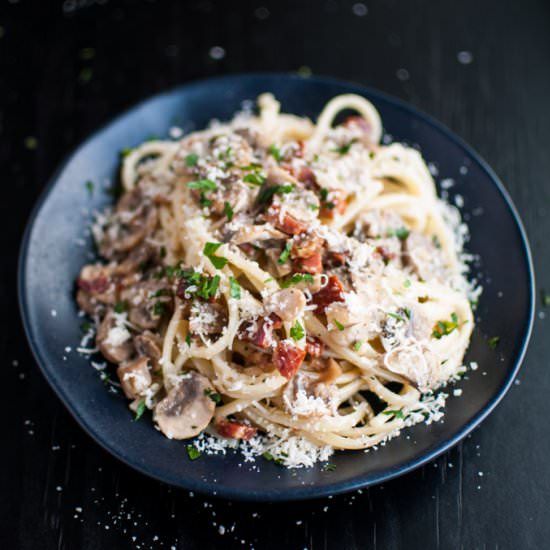 Linguini with Pancetta & Mushrooms