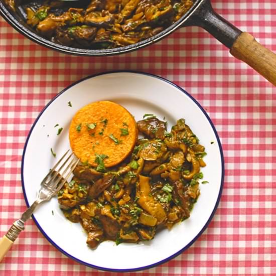 Mushroom Fricassee w/ Squash Fondant