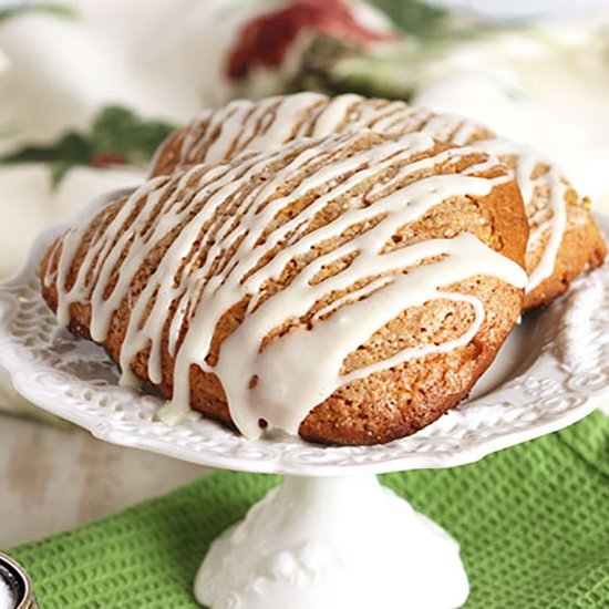 Gingerbread Scones with Eggnog Glaze