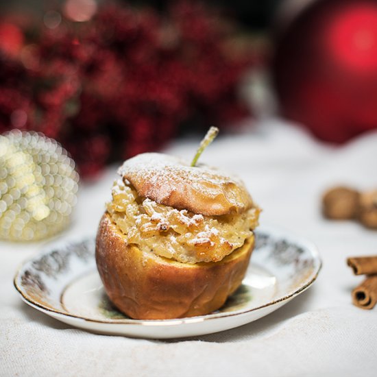 Baked Apple with Rice Milk