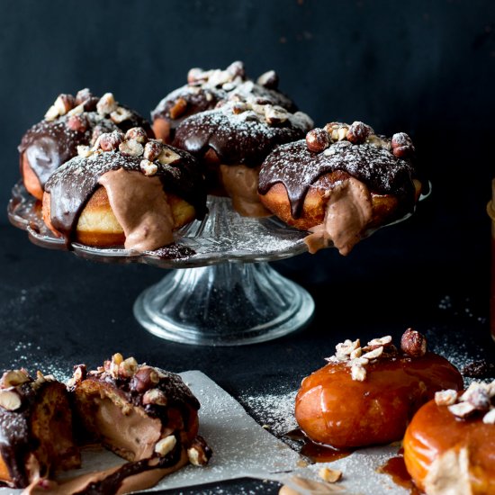 Nutella-Raspberry Filled Donuts