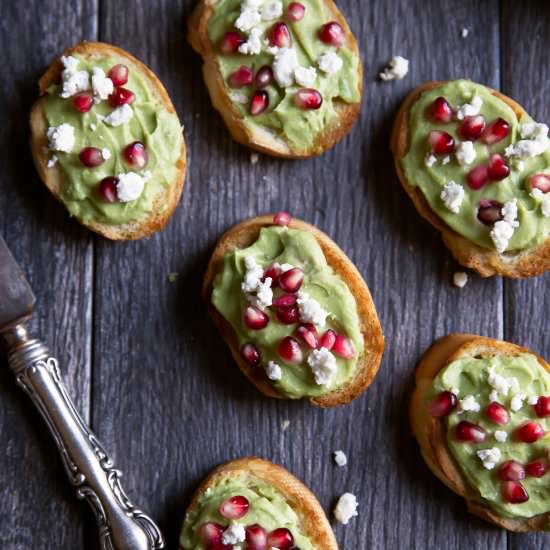 Whipped Feta & Avocado Crostini