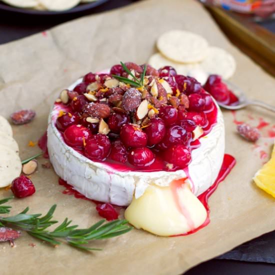 Baked Brie with Cranberries and Almonds