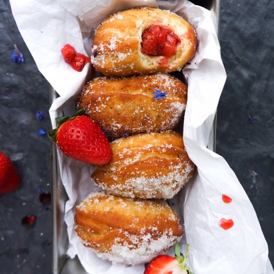 Roasted Strawberry Doughnuts