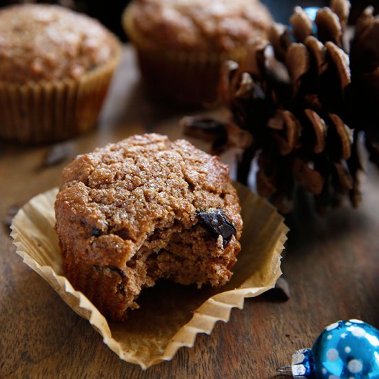 Gingerbread Chocolate Chip Muffins