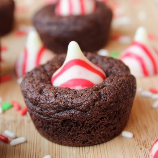 Candy Cane Kiss Chocolate Cookies