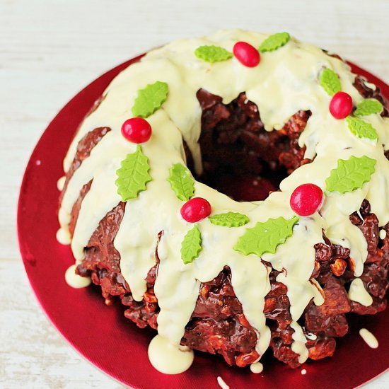 No Bake Christmas Wreath Cake