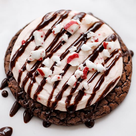 Candy Cane Brownie Cookies