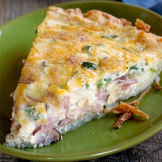 Hash brown quiche with ham