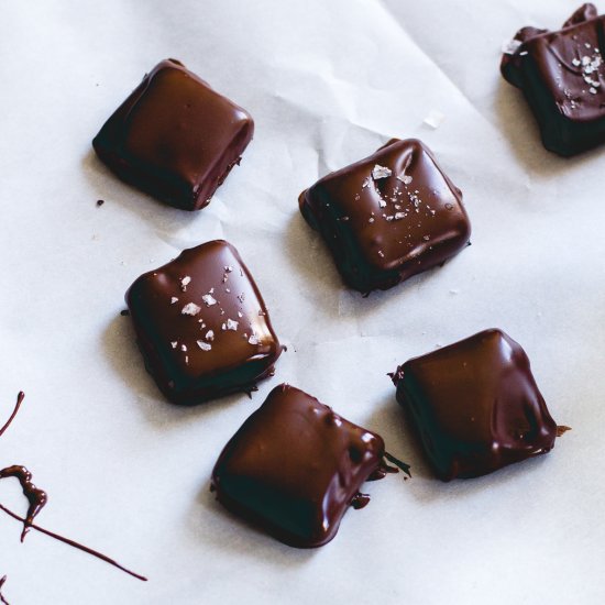 Salty Chocolate Date Caramels