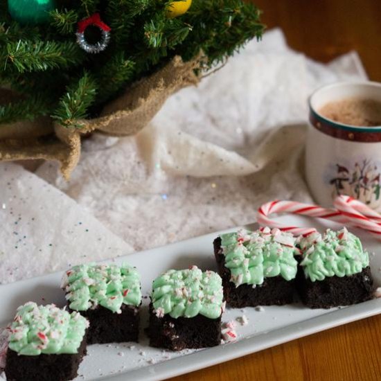 Dark Chocolate Peppermint Crunch Brownies