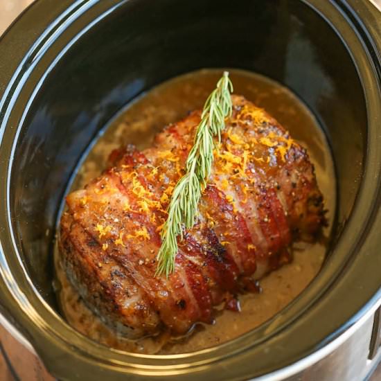 ​Slow Cooker Bacon Pork Loin