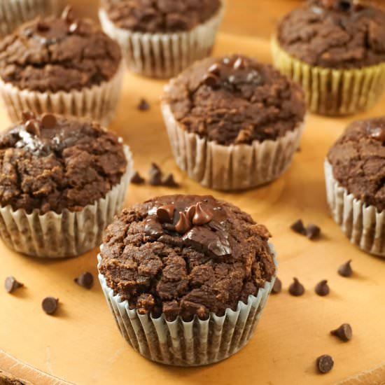 Healthy Chocolate Banana Muffins