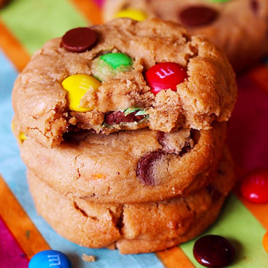 Chewy Peanut Butter M&M’s Cookies