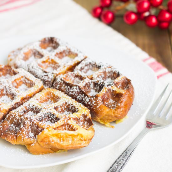 Eggnog Brioche Waffles