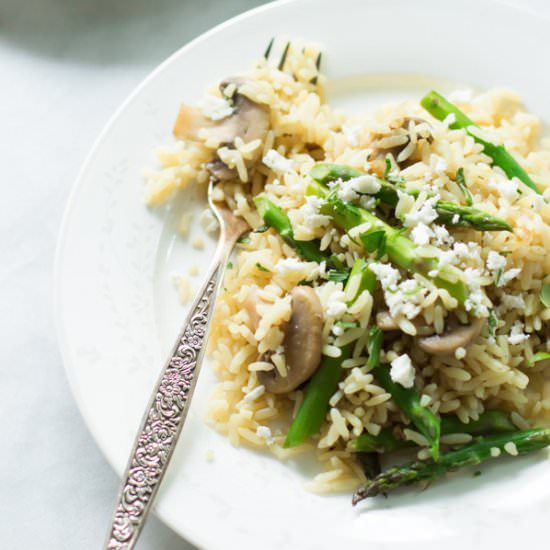 Rice with Mushroom and Asparagus