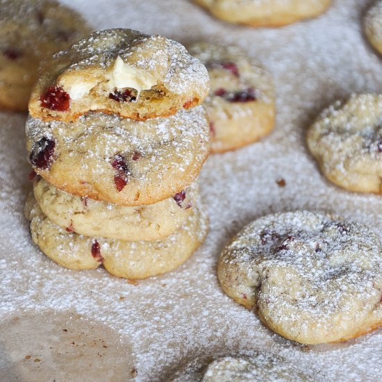 White chocolate/cranberry cookies