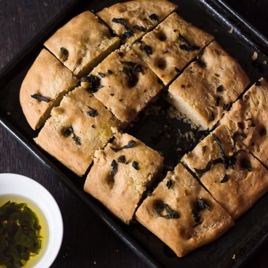 Whole Wheat Basil Focaccia