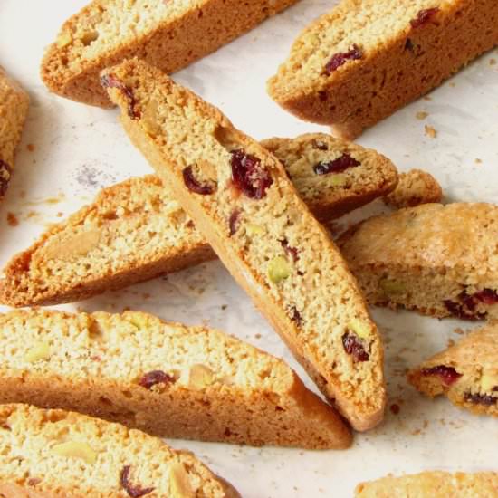 Cranberry pistachio biscotti