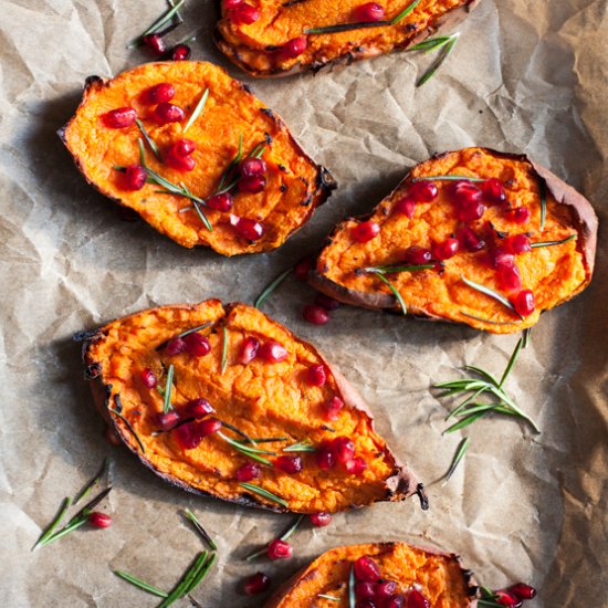 Stuffed Sweet Potatoes w/ Nut Cheese