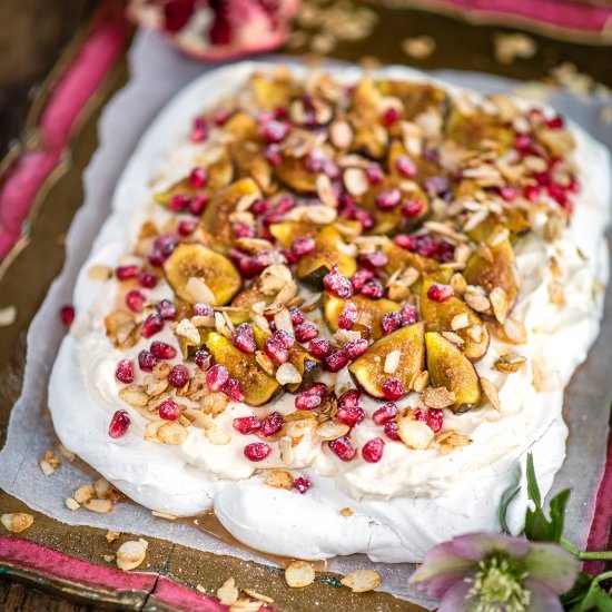 Festive Rosewater Pavlova