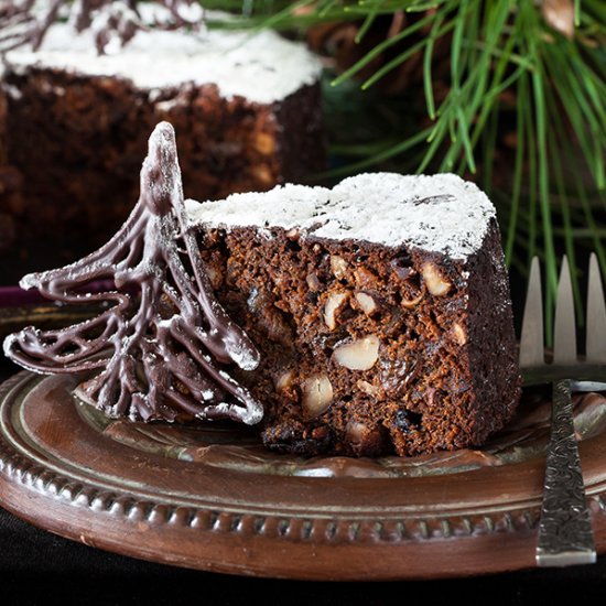 Chocolate Fruit Cake with Rum