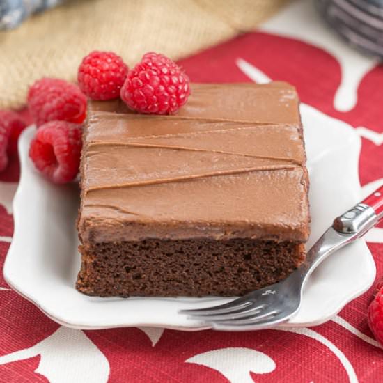 Chocolate Raspberry Snack Cake