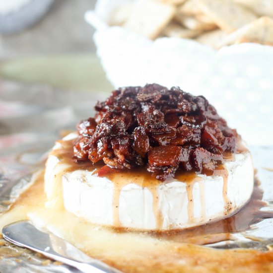 Candied Bacon Baked Brie