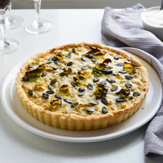 Leek and Brussels Sprout Quiche