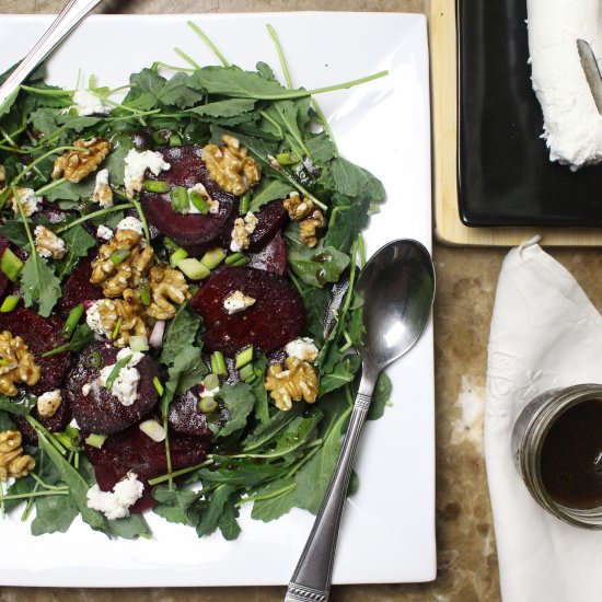 Warm Beet & Goat Cheese Salad