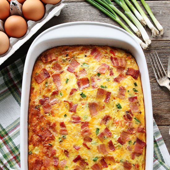 Bacon, Potato, and Egg Casserole