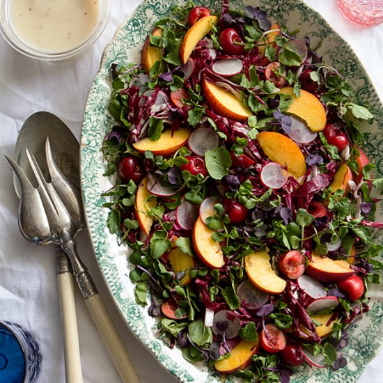 Raddicchio Peach and Cherry Salad