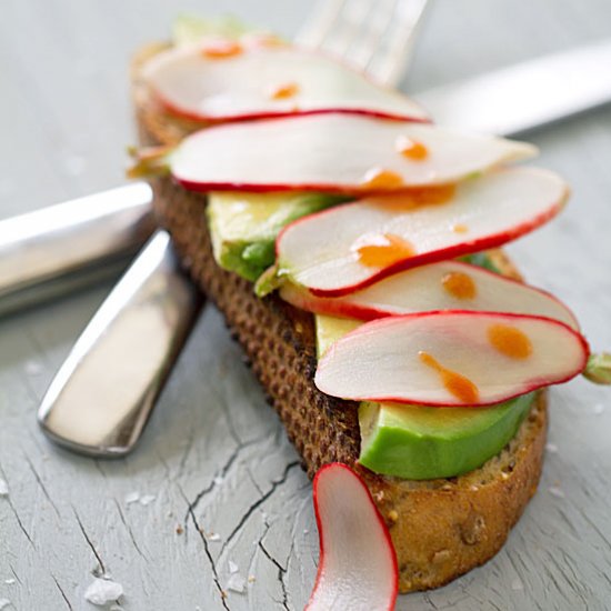 Avocado Toast with Pickled Radish