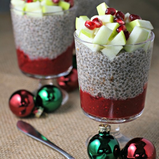 Christmas Chia Seed Parfaits