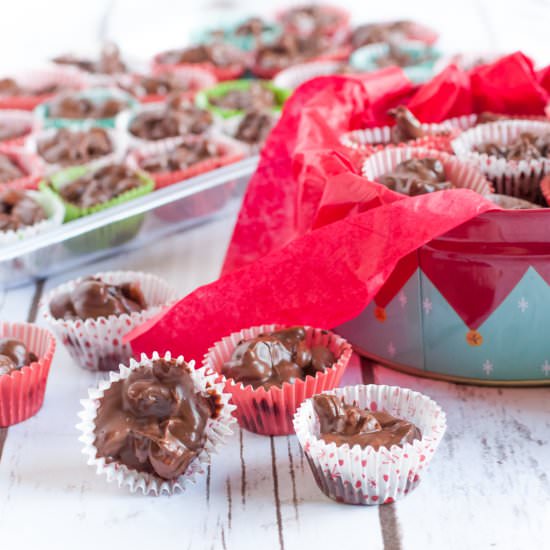 Crockpot Chocolate Candy Clusters