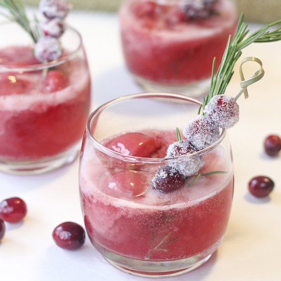 Cranberry Sorbet Christmas Cocktail